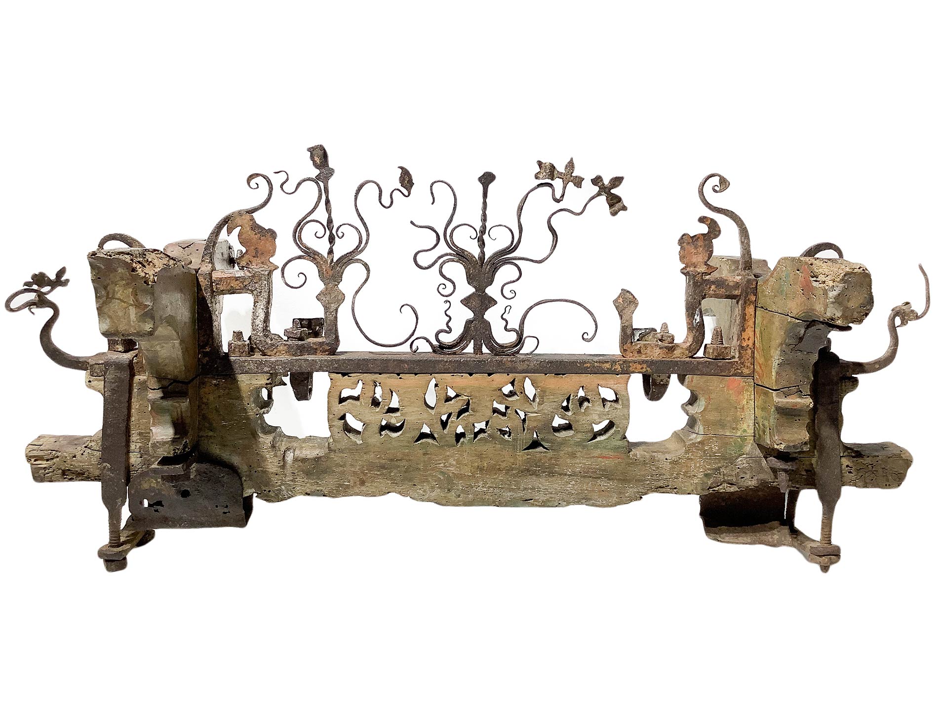 "Cascia" melted in carved wood and iron, ornament the under-body of the Sicilian cart, Sicily, - Image 2 of 4