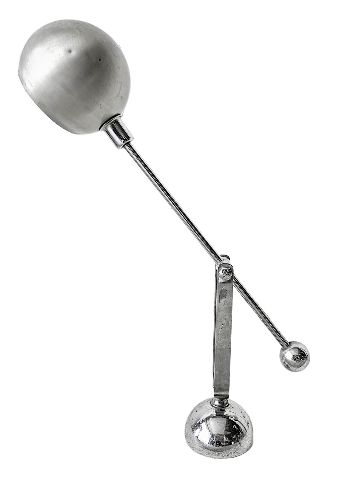 Table lamp, Italian production. Chromed metal spherical diffuser in glazed aluminum. Years 50. Wear - Image 2 of 7