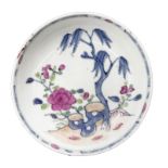 Saucer Chinese porcelain decoration depicting landscape. H 2.6 cm. Diameter 12 cm.