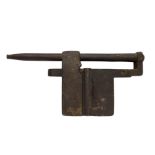 Old iron lock with keys, late nineteenth century, early twentieth century Sicily. About 45 Cm