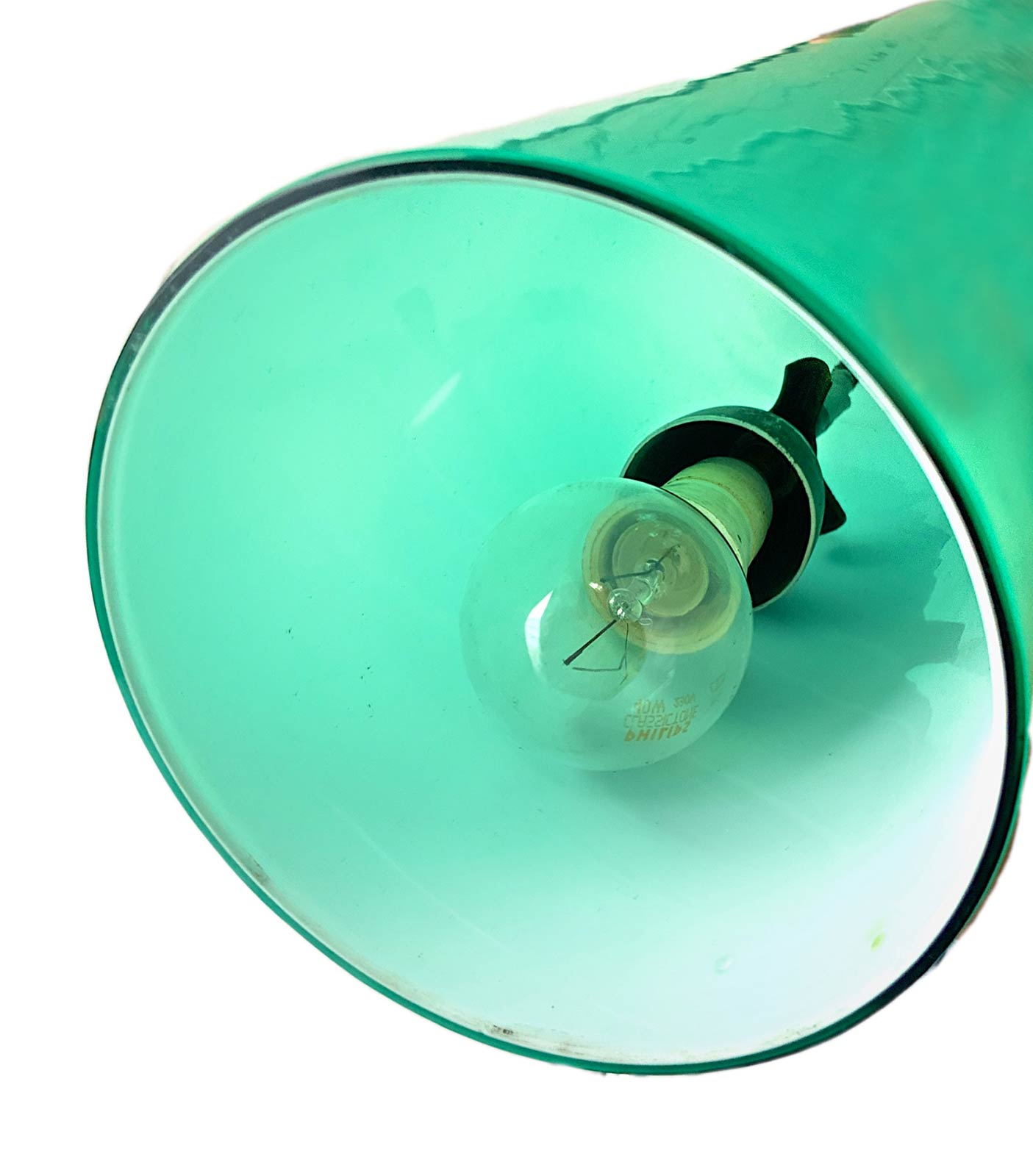 Vistosi Murano, Gino Vistosi design , glass chandelier encased in shades of green, cylindrical - Image 4 of 4