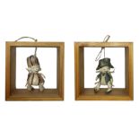 Bucci, pair of porcelain sculptures depicting subjects from the commedia dell'arte. Decorated in