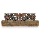 Antique wooden carved polychrome cart key late nineteenth century, early twentieth century Sicily.