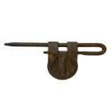 Old iron lock with keys, late nineteenth century, early twentieth century Sicily. About 45 Cm