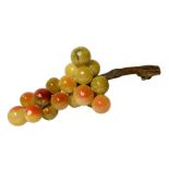 Bunch of grapes with alabaster grapes, table decoration, 1940-1950. Chipped color. 40 Cm