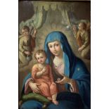 Oil paint on copper depicting Our Lady of the holy hand, late eighteenth century. Cm 29x19. In