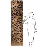 Large wooden panel, India. Carved depicting Krishna. H 200 cm width 56 cm depth 12 cm