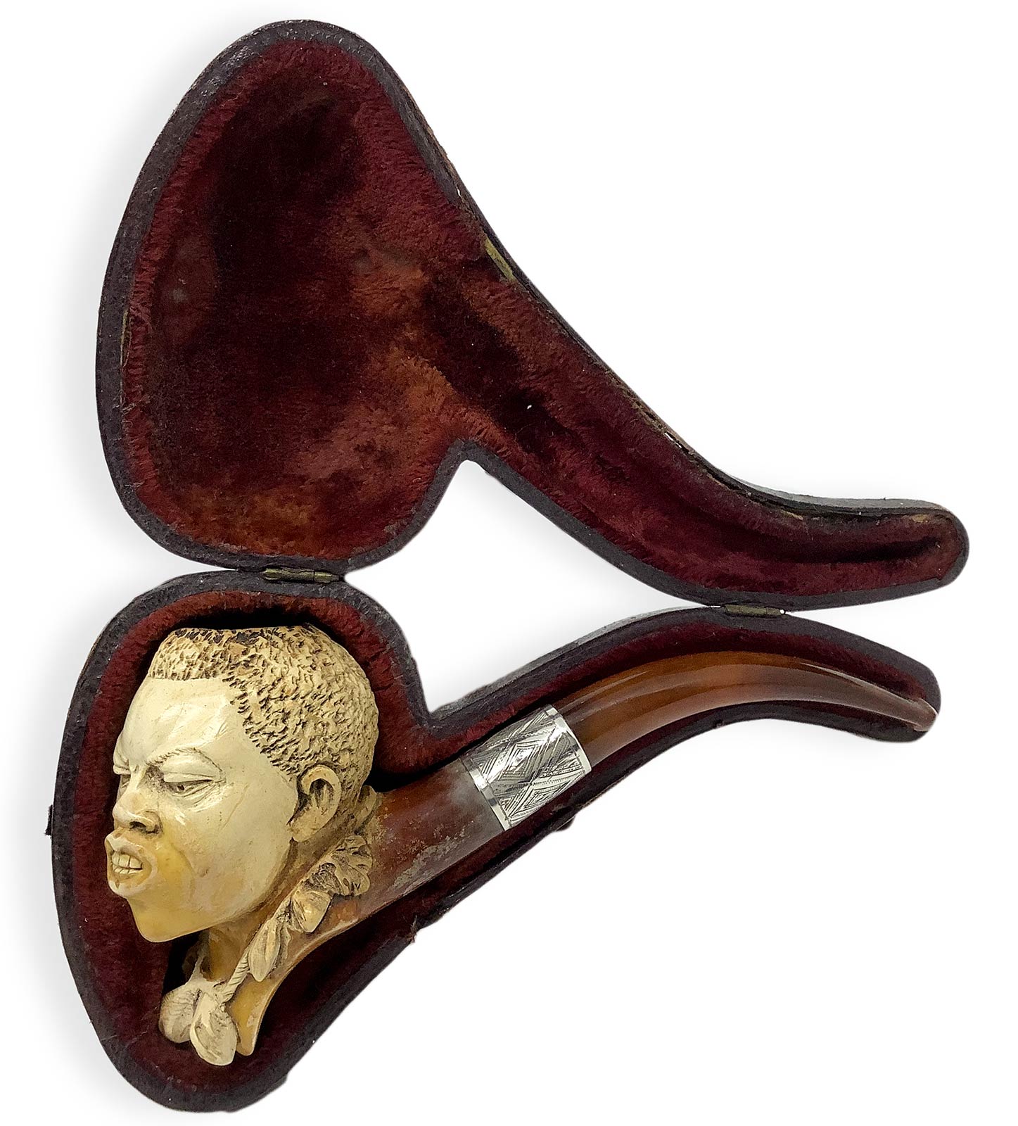 Pipe "African character" - Vienna, Austria. Late 1800s. The tobacco chamber and the shank of the - Image 3 of 5