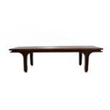 Rectangular coffee table in mahogany, Bernini, Gianfranco Frattini design, 60, H 27 cm, CM 105x52212