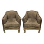 Pair of armchairs in the style of Gino Maggioni, Atelier Bursani production, 30s. Walnut