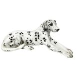 Ronzan, earthenware sculpture Dalmatian dog. H cm 19, length 42 cm.