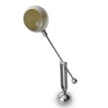 Table lamp, Italian production. Chromed metal spherical diffuser in glazed aluminum. Years 50. Wear