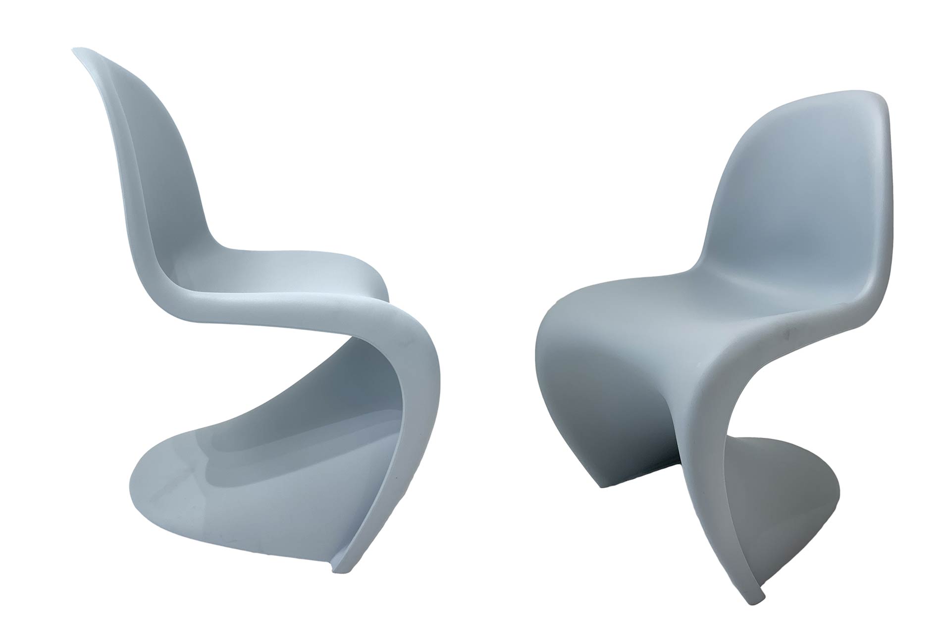 Vitra, Panton design. N. 4 plastic chairs thermo formed in shades of gray. Signature at the base. - Image 2 of 8