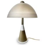 Zonca Milan, table lamp lacquered metal structure in shades of gray and white, smisferica form of