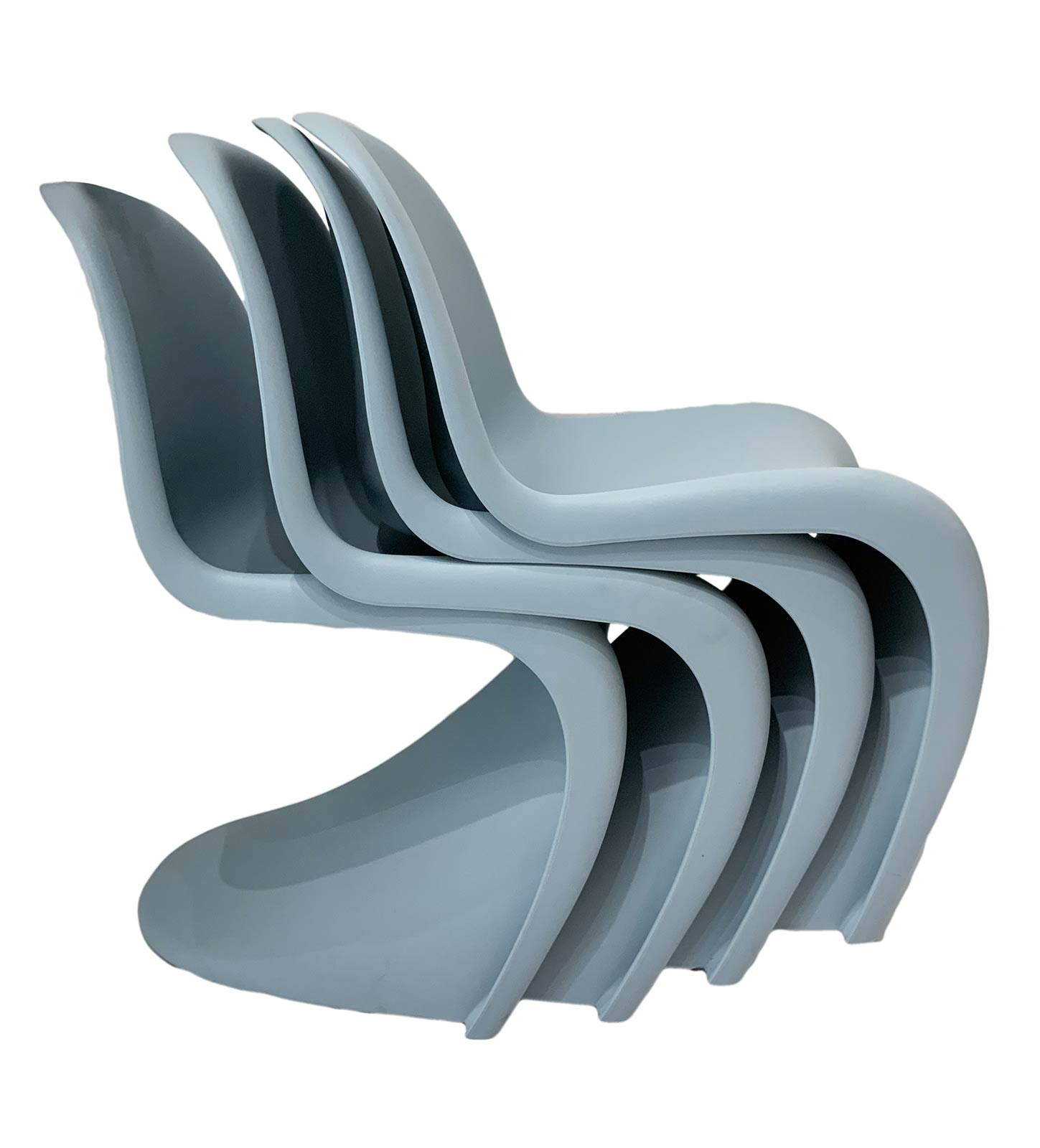 Vitra, Panton design. N. 4 plastic chairs thermo formed in shades of gray. Signature at the base. - Image 8 of 8