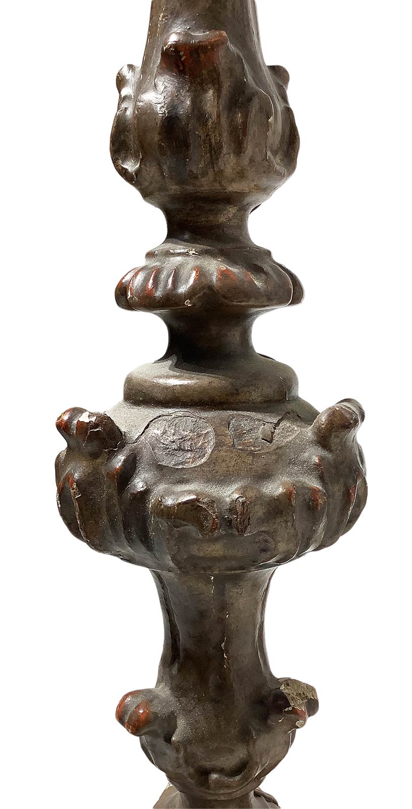 Candlestick in lacquered wood, eighteenth century. H 70 cm. - Image 7 of 7