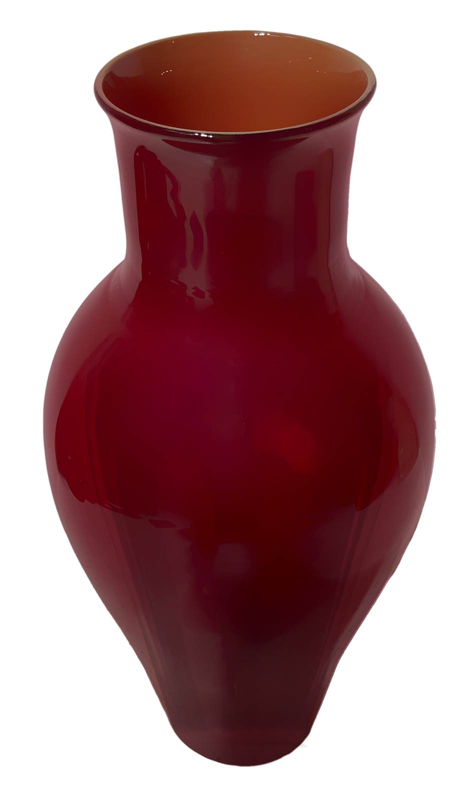 Couple of red vases, Venini. Signed Venini. H 37 cm - Image 2 of 4