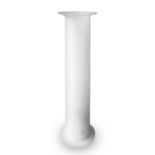 Vistosi Murano, Luciano Vistosi design. Cylindrical glass vase white jacketed. 60s cm H 41x 6