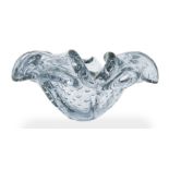 Barovier and toso Murano, glass ashtray floral shape in shades of gray, bubble inclusions. Years