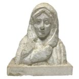Madonna sculpture in stone of Modica, twentieth century, Best sculptor. H 30 cm, 27x16 cm base.