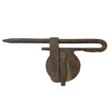 Old iron lock with keys, late nineteenth century, early twentieth century Sicily. About 45 Cm