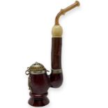 Table-foot pipe with Horse - Denmark. Early 1900s. Table-foot pipe with tobacco chamber, shank and