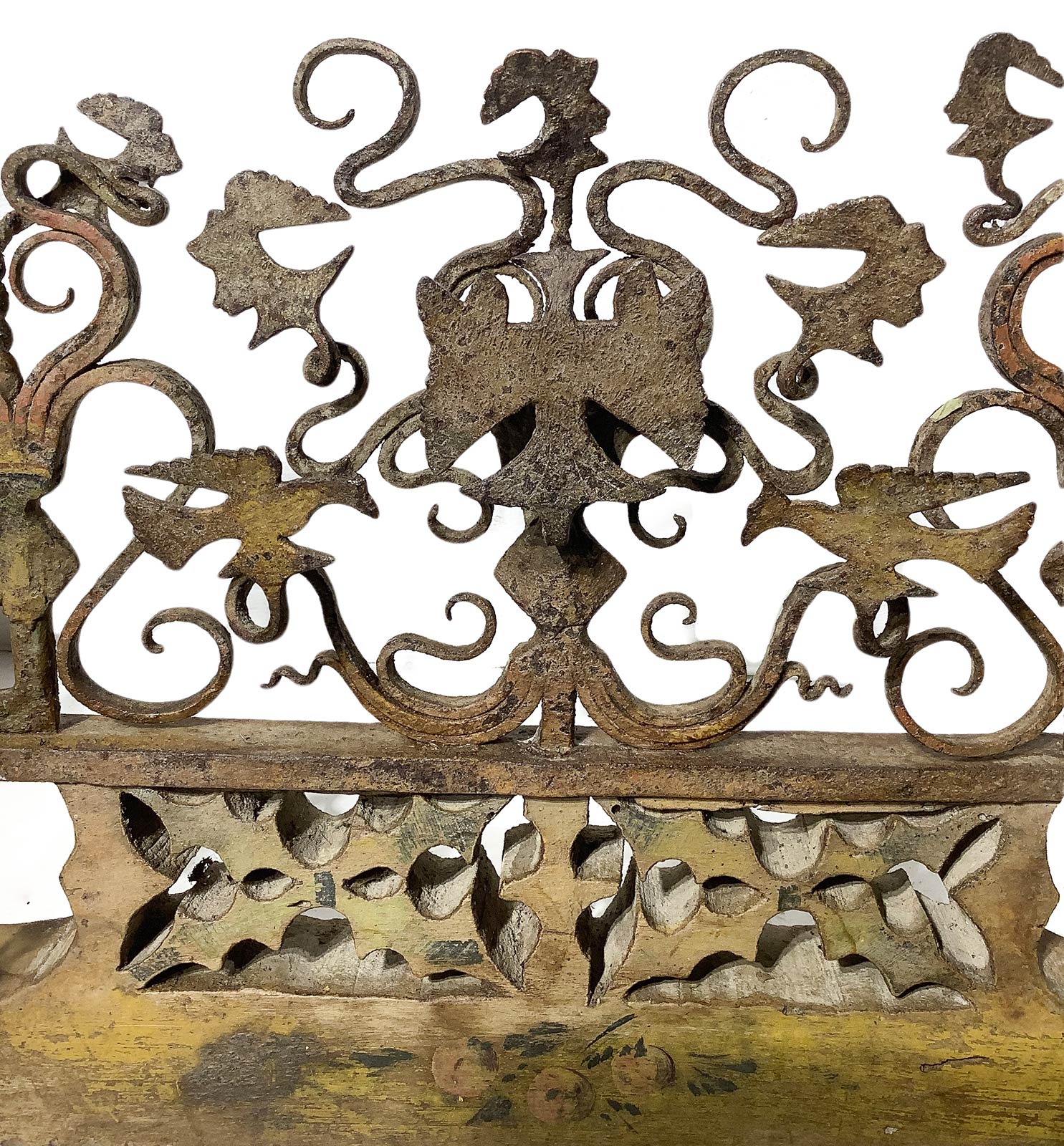 "Cascia" melted in carved wood and iron, ornament the under-body of the Sicilian cart ,Sicily - Image 2 of 5