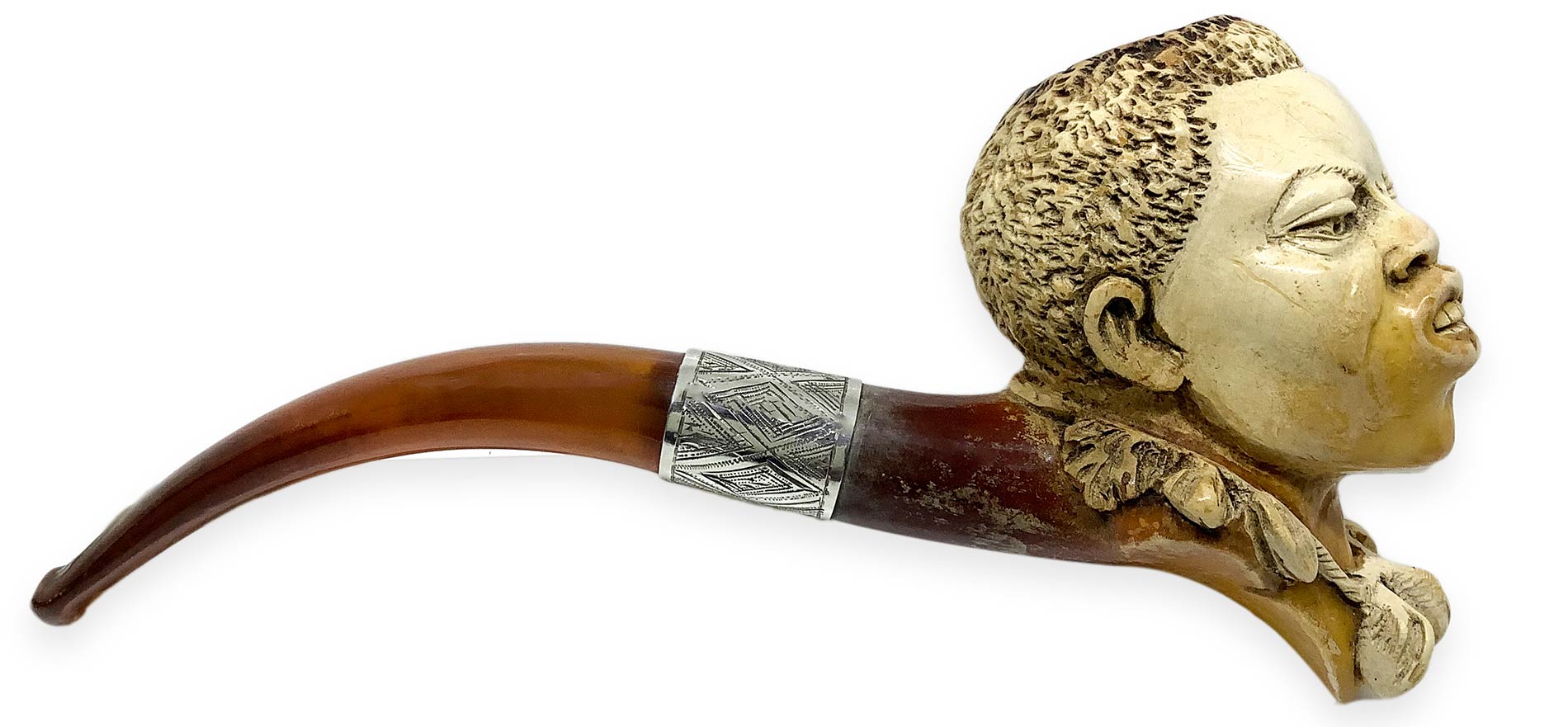 Pipe "African character" - Vienna, Austria. Late 1800s. The tobacco chamber and the shank of the - Image 2 of 5