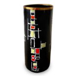 Siva Poggibonsi umbrella metal cylindrical shape in shades of black lacquer with polychrome