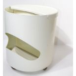 Elco Bellato, design Joe Colombo, Robo model cabinet in pressed white Abs. 44x38 cm diam. Wear and