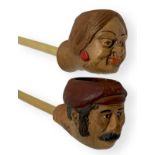 Pipe "Compare Alfio" - Hand-painted. Catania, Sicily. Early 1900s. Pipe with tobacco chamber and