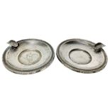 Pair of ashtrays, silver 800. diameter 8.5 cm