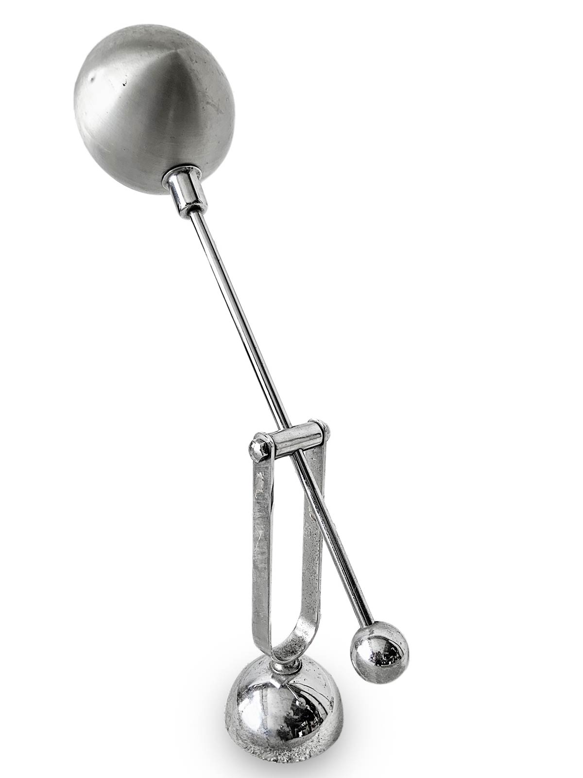 Table lamp, Italian production. Chromed metal spherical diffuser in glazed aluminum. Years 50. Wear - Image 3 of 7