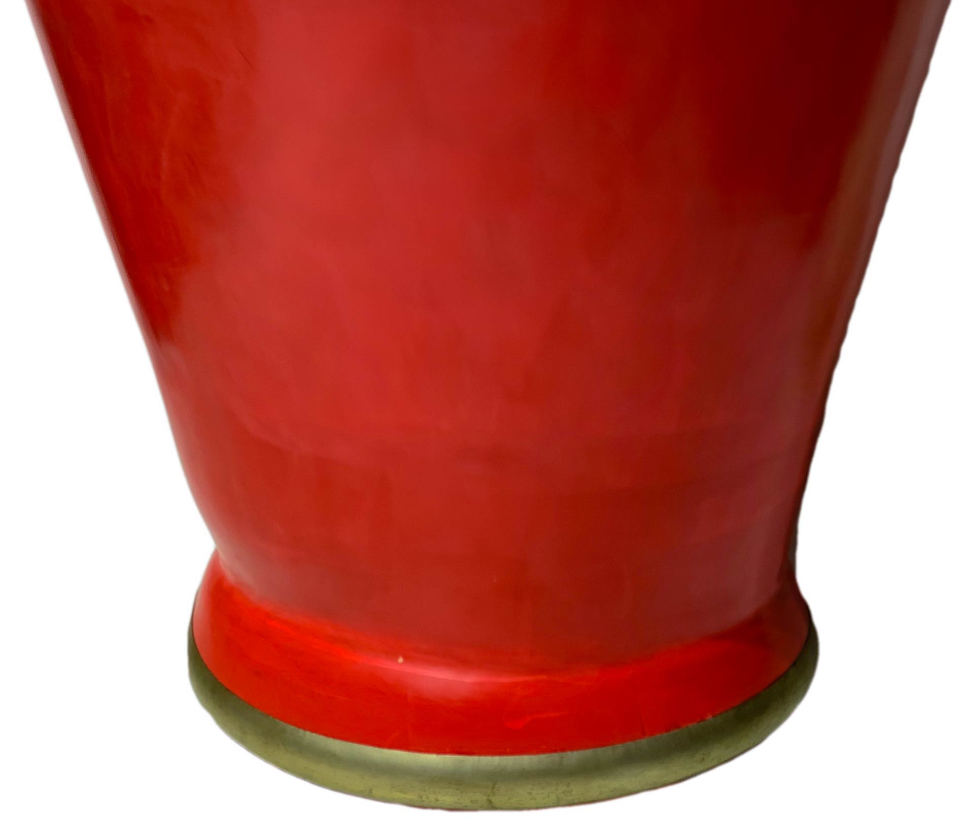 Pair of large baluster vases in black clay and red apple, Italian production in the style of - Image 7 of 8