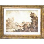 Oil paint on canvas depicting landscape. Leonardo De Magistris (1933-2010). Cm 50x70. Signed on the