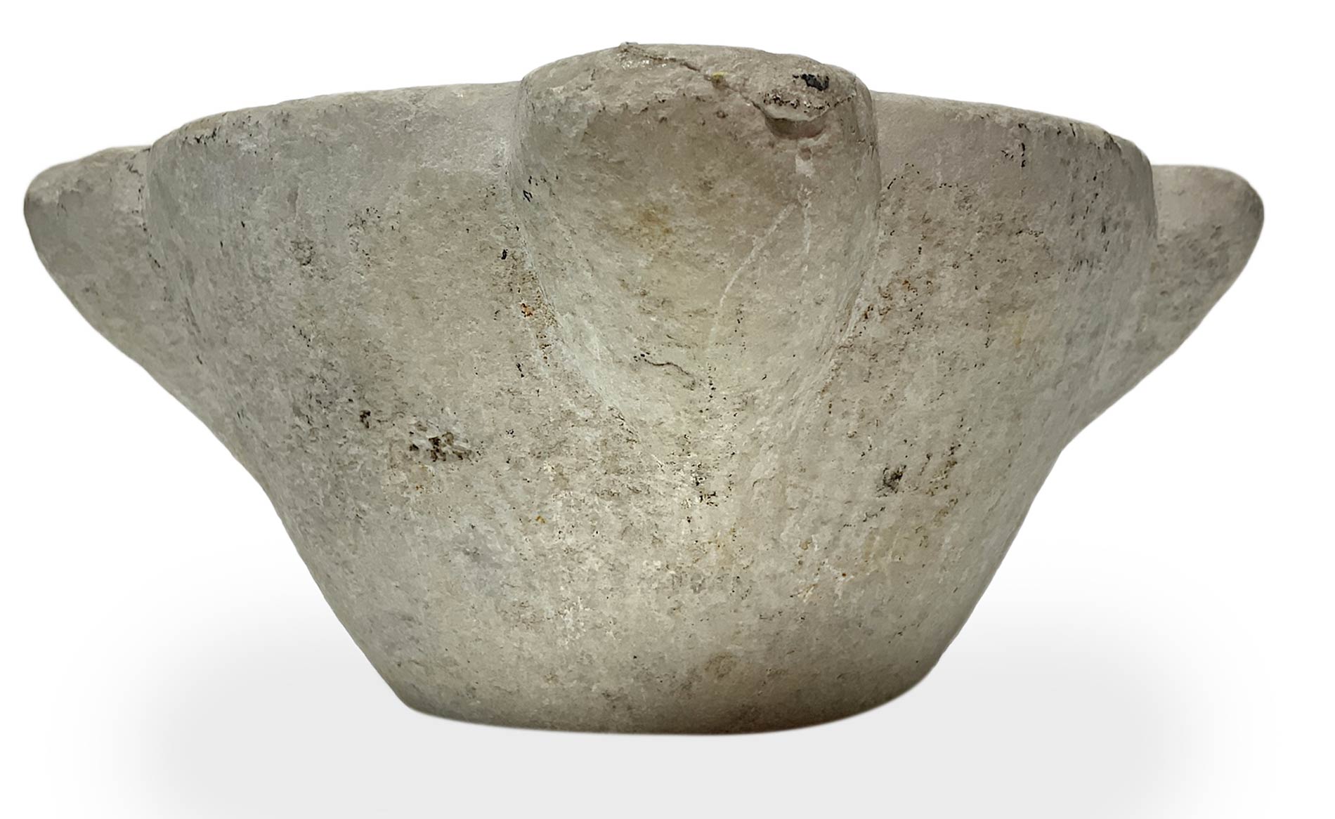 Marble Mortar, nineteenth century. H 12 cm, diameter 27 cm. - Image 3 of 5