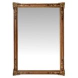 Mirror in lacquered and gilded wooden frame. Contemporary mirror. Late nineteenth century. 178 x