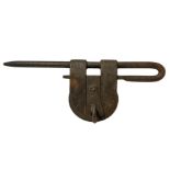 Old iron lock with keys, late nineteenth century, early twentieth century Sicily. About 45 Cm