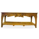 High-quality tailor table Liberty, attributed to Architect Ernesto Basile. With embossed floral