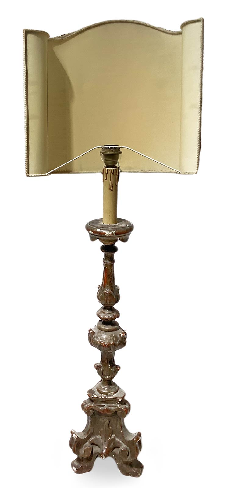 Candlestick in lacquered wood, eighteenth century. H 70 cm. - Image 3 of 7