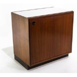 Techno, Osvaldo Borsani design. E22 series, the mobile container veneered rosewood, metal top. H