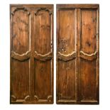 Pair of chestnut wood doors, Sicily, eighteenth century. Each H cm 185x 81