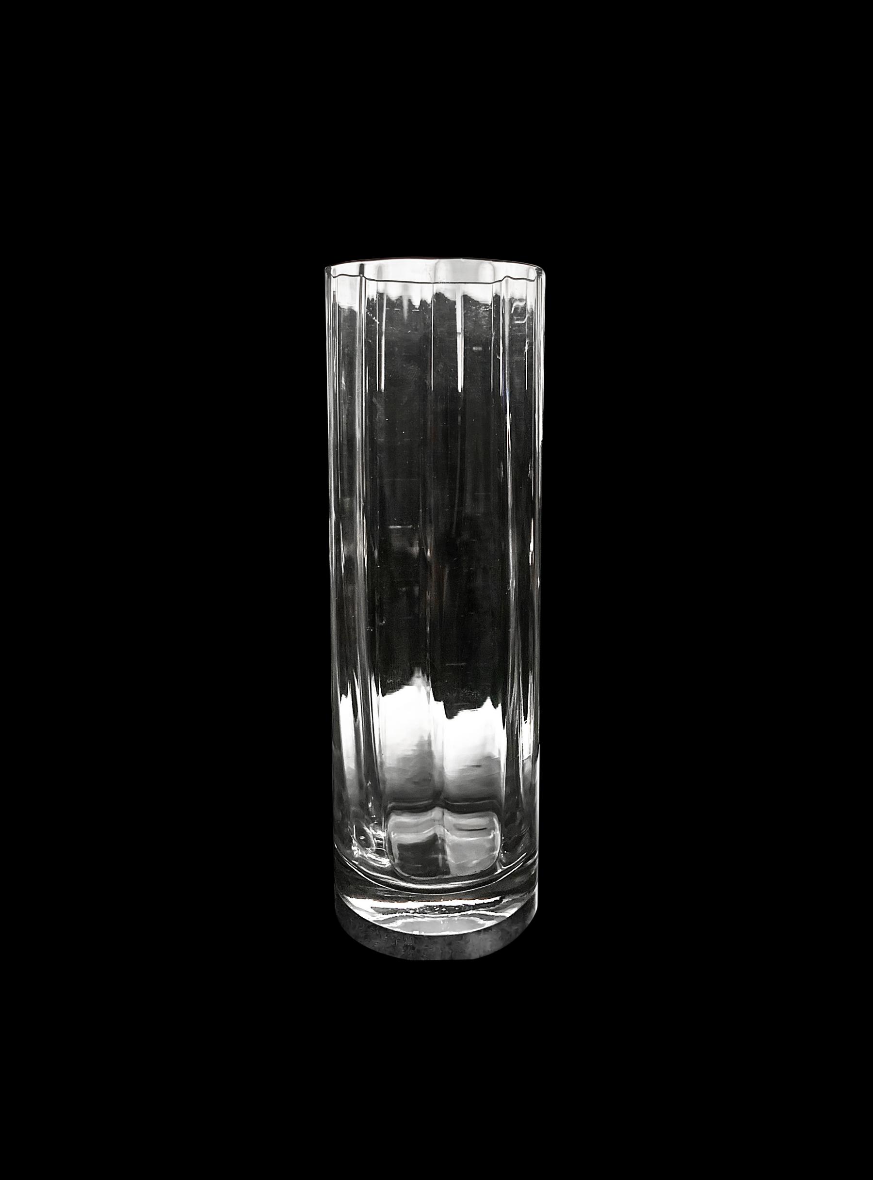 set of glasses for 12 people multifaceted crystal cylindrical shape with a silver base. Punch 60s. - Image 2 of 3