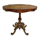 Table the rosewood. Four-star base. Nineteenth century. Sicilia. H cm 70. scalloped cookie Plan