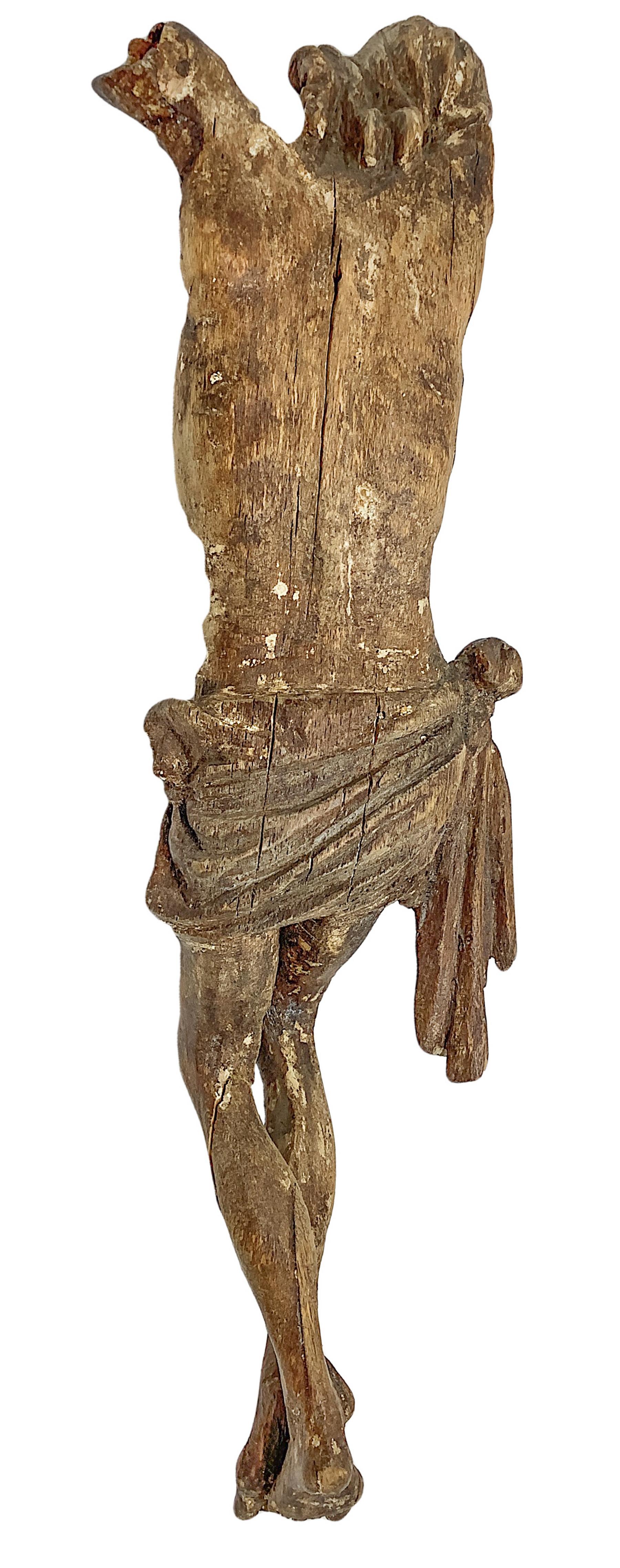 Wooden sculpture depicting Christ. XVI century. H cm 38. Arms in need of restoration. - Image 5 of 6