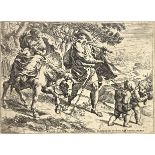 Etching depicting the Flight into Egypt Pietro Aquila (Marsala 1650- Rome 1692). all'aquaforte