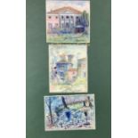 Triptych of pastel drawings on paper signed S.Vittorio anonymous nineteenth century. 150x142mm 165