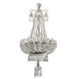 Bohemian crystal chandelier, 13 lights. Early twentieth century. H total 160 cm, diameter 80 cm