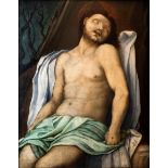 Oil paint on wood depicting Christ taken down. 52x42 cm, attributed Carlo Portelli (Loro Ciuffenna,