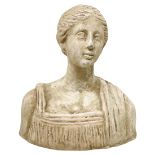 Terracotta bust depicting woman with drape on the back, Roman matron, early twentieth century. 19.